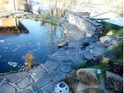 Fóliování a dodání technologie k okrasnému jezírku v Sukoradech