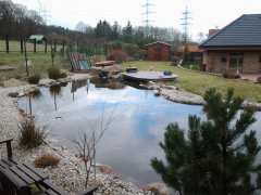 Stavba jezírka Černovice 55m3