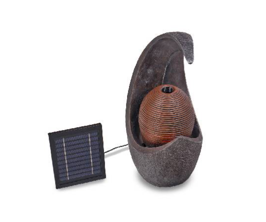 Solární fontána MOON SPHERE (v. 49cm s LED osvětlením a baterií)