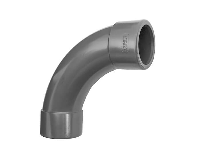 PVC úhel-oblouk 90°-50mm x 50mm - Stavba jezírka, hadice, trubky, fitinky Tvarovky, fitinky Úhly-kolena