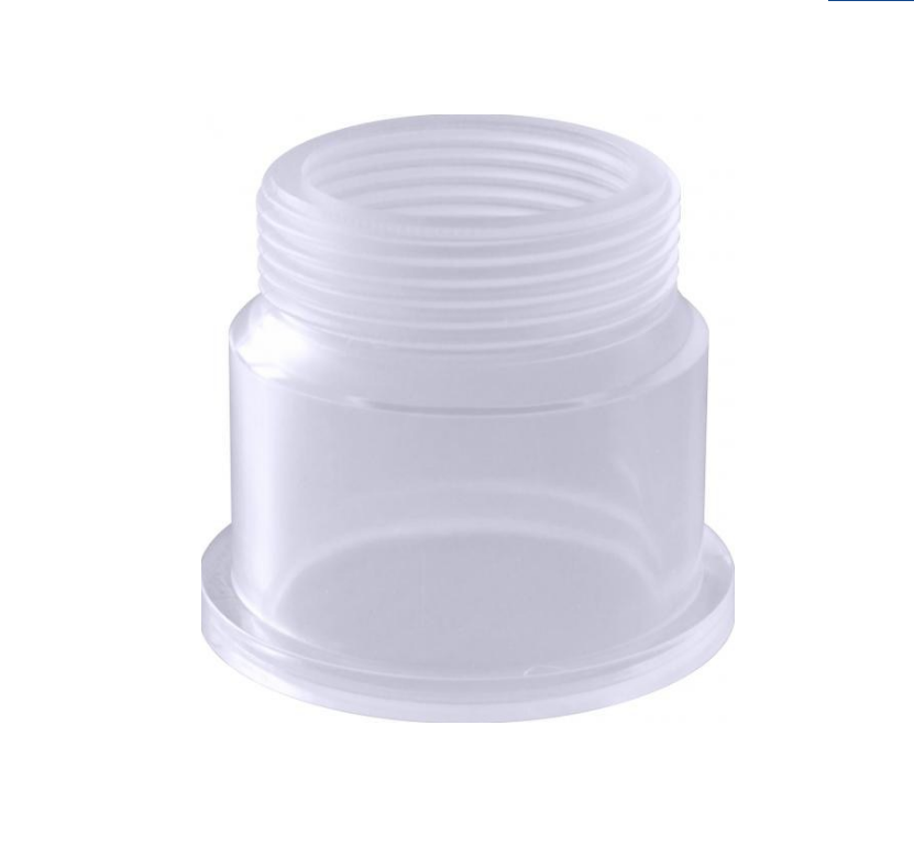 PVC transparentní díl ke šroubení 50mm x 1½“