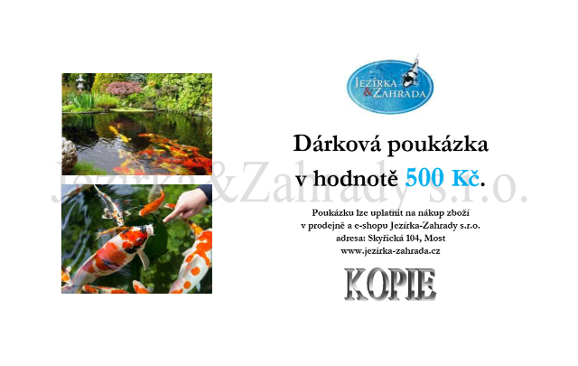Dárková poukázka 500 Kč - E-shop Poukázky, suvenýry (KOI)