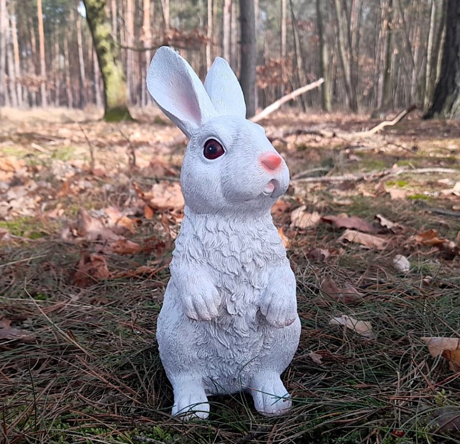 Králík bílý střední (polyston) - Zahradní a vodní doplňky, dekorace Dekorace