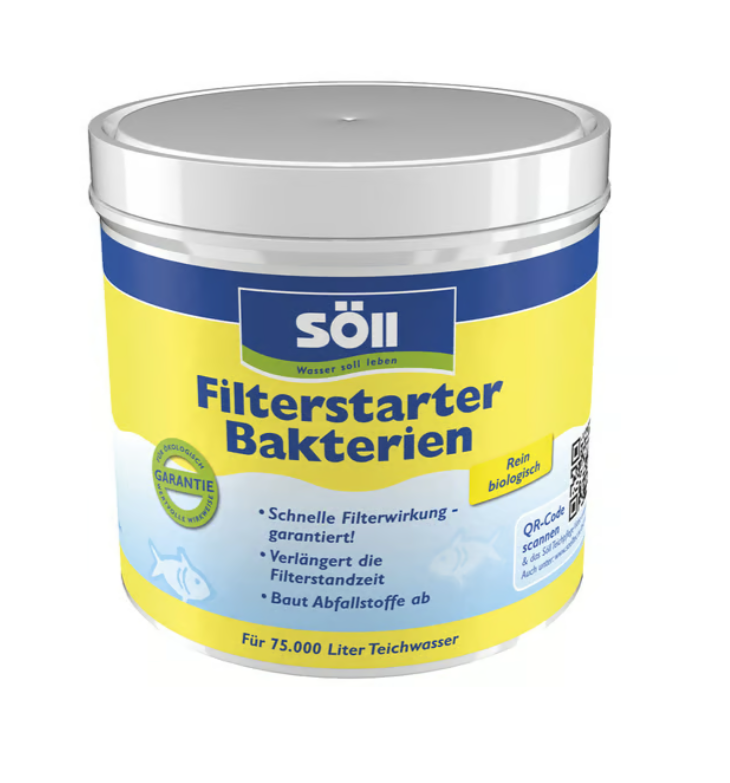 Söll FilterStarter Bakterien-startovací bakterie do filtru (500g na 75m3) - Péče o vodu, údržba jezírek Startovací bakterie