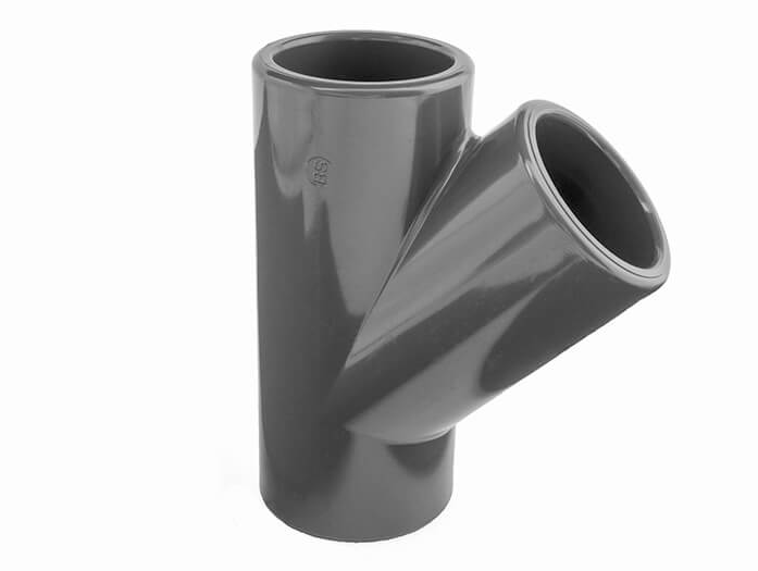 PVC T-kus 45° 50mm - Stavba jezírka, hadice, trubky, fitinky Tvarovky, fitinky T-kusy, Y-kusy, kříže