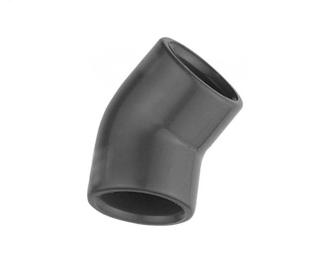 PVC úhel-koleno 45°-40mm - Stavba jezírka, hadice, trubky, fitinky Tvarovky, fitinky Úhly-kolena
