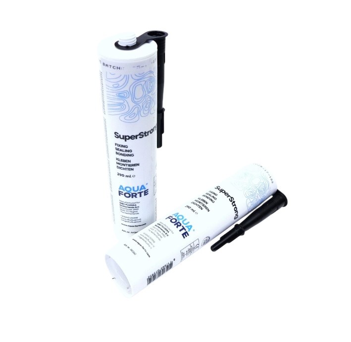 AquaForte SuperStrong - černý montážní tmel (290ml) - Stavba jezírka, hadice, trubky, fitinky Lepidla, čističe a tmely