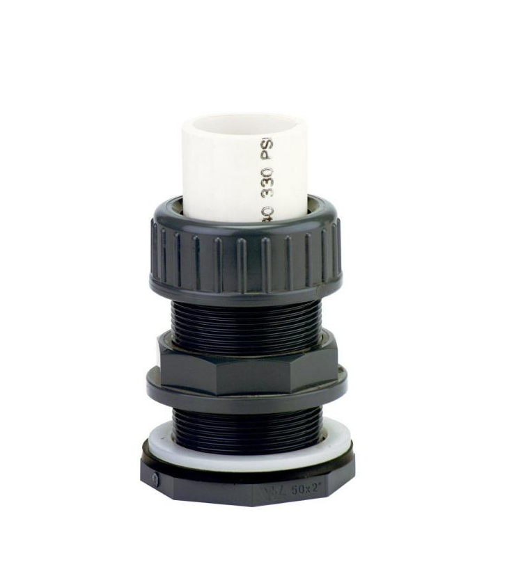 Průchodka stahovací 25mm x 1" ext. - Stavba jezírka, hadice, trubky, fitinky Tvarovky, fitinky Stěnové průchodky