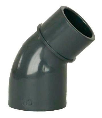 PVC úhel-koleno 45°-63mm int. x 63mm ext. - Stavba jezírka, hadice, trubky, fitinky Tvarovky, fitinky Úhly-kolena