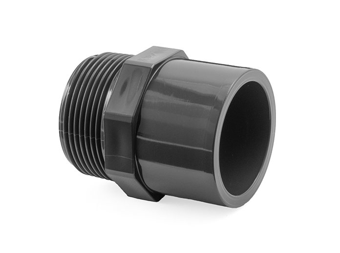 PVC přechodový nipl 50-40mm x 1" ext. PVC přechodový nipl 50-40mm x 1" ext.