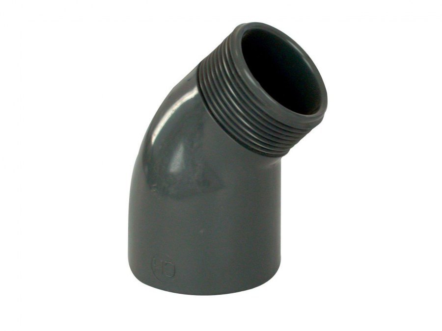 PVC úhel-koleno 45°-63mm x 2" ext. - Stavba jezírka, hadice, trubky, fitinky Tvarovky, fitinky Úhly-kolena