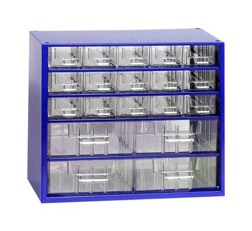 Skříňka 15 x A, 4 x B modrá - Nářadí a příslušenství Boxy, kufry, skříňky na nářadí