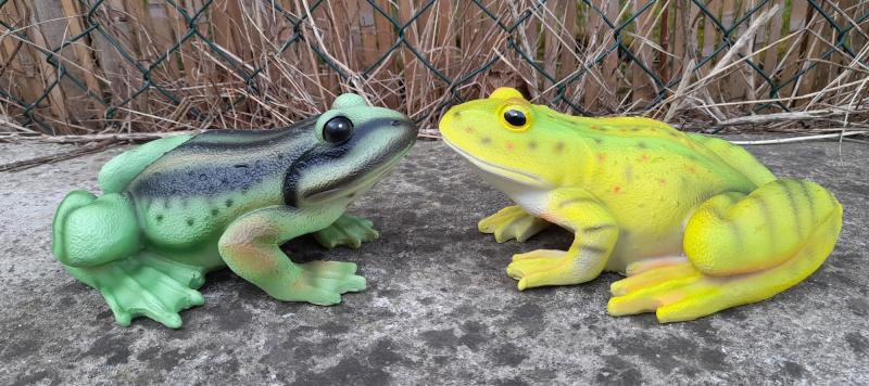 Žába zelená a žlutá střední (polyston) - Zahradní a vodní doplňky, dekorace Dekorace
