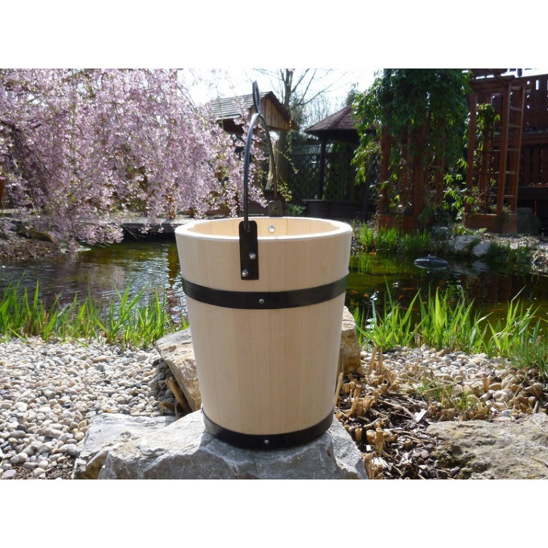 Dřevěné vědro průměr 25cm výška 22cm - Zahradní architektura Květinové truhlíky, studny
