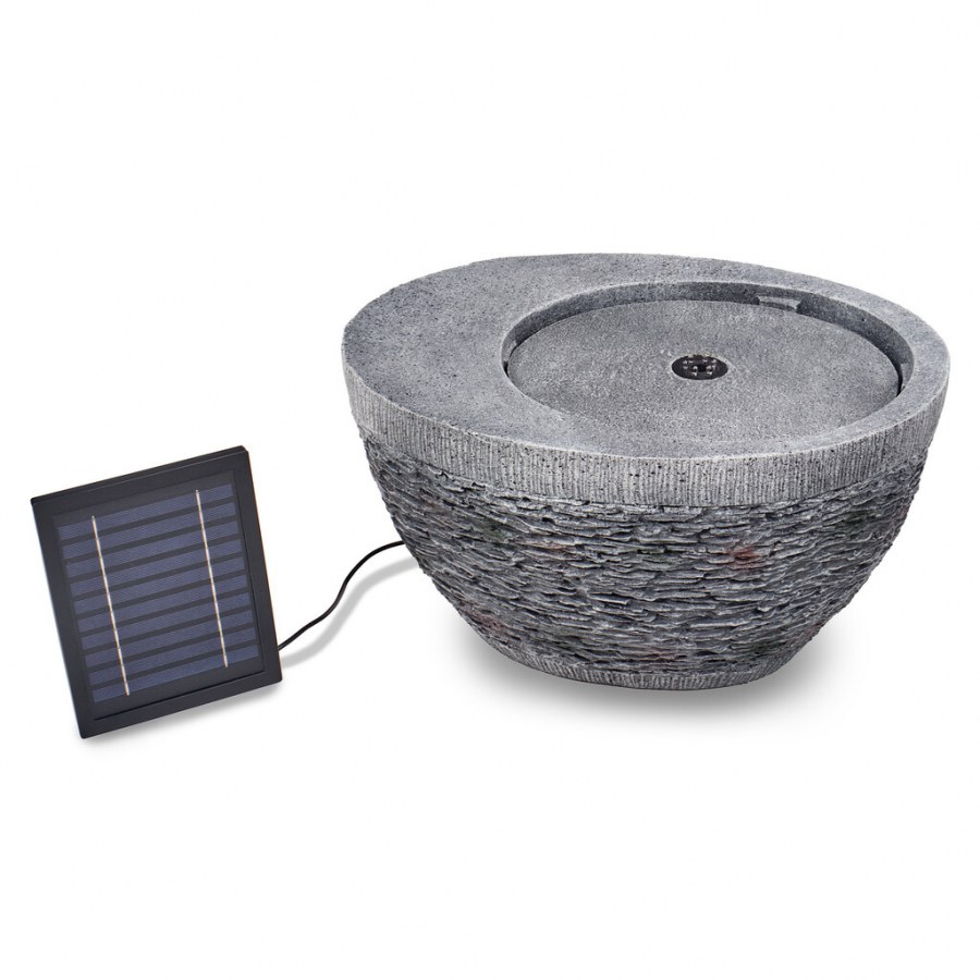 Solární fontána STONE BOWL (v. 26cm s LED osvětlením a baterií) - Čerpadla, čerpadlové šachty Solární čerpadla, fontány
