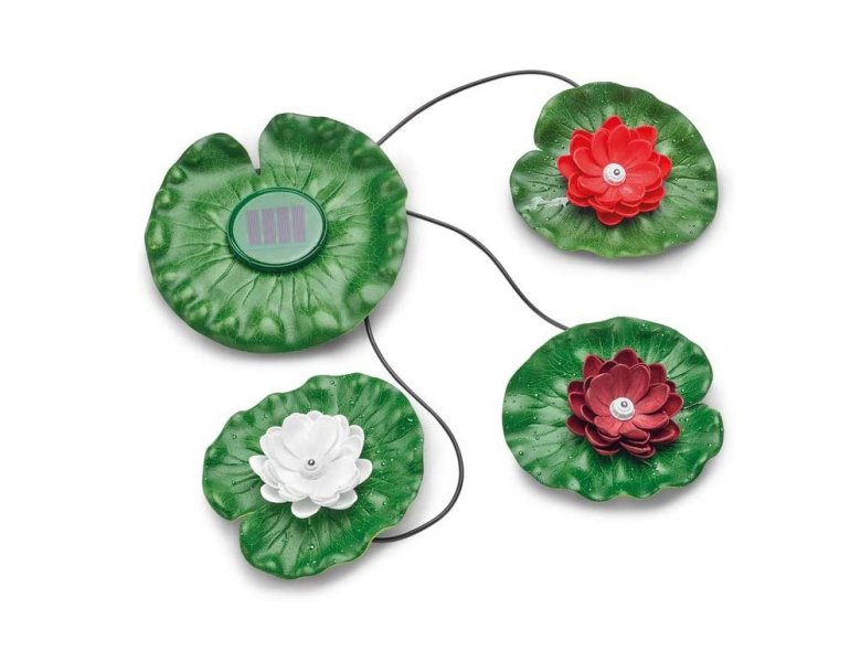 Pontec PondoSolar Lily LED set 3 (vodní lekníny s osvětlením) - Osvětlení, elektro k jezírku Zahradní osvětlení