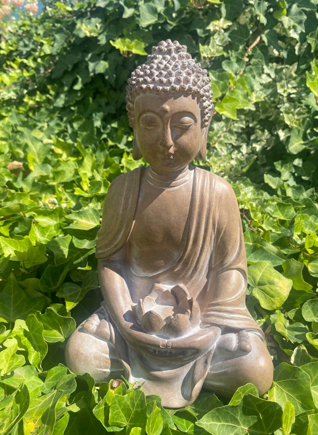 Buddha sedící menší světlý (polyston) - Zahradní a vodní doplňky, dekorace Dekorace