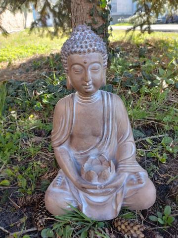 Buddha sedící menší světlý (polyston) - Zahradní a vodní doplňky, dekorace Dekorace