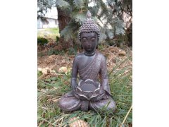 Buddha sedící menší tmavý (polyston)