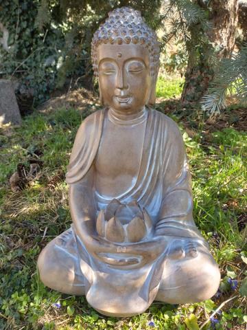 Buddha sedící velký světlý (polyston) - Zahradní a vodní doplňky, dekorace Dekorace