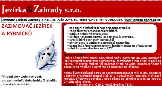 Baktoma Bacti ZR - zazimovač jezírek a rybníčků (100g na 5m2) - Péče o vodu, údržba jezírek Sezónní bakterie