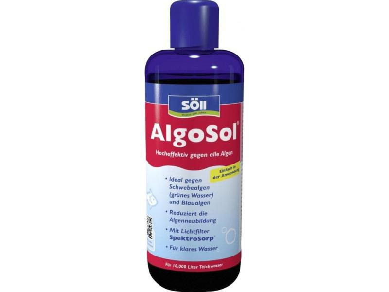 Söll AlgoSol - tekutý algicid proti řasám (500ml na 10m3) - Péče o vodu, údržba jezírek Odstranění zelené vody