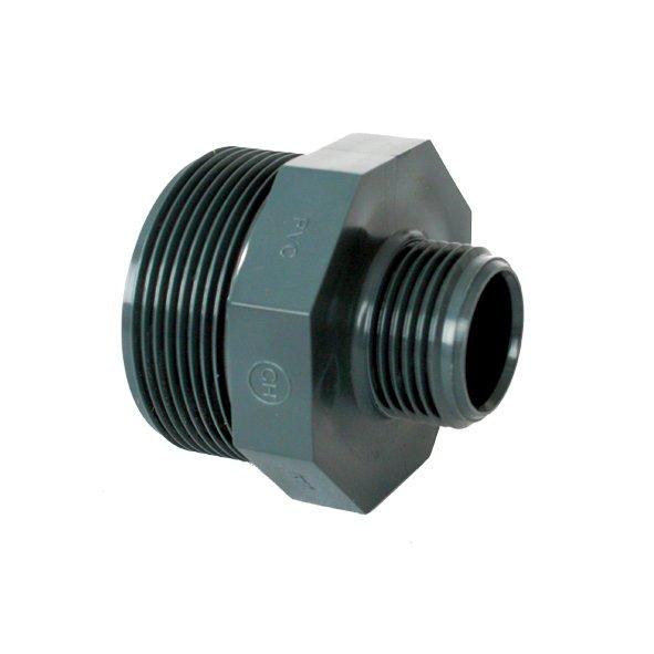 PVC dvojnipl redukovaný 1 1/2“ x 1 1/4“ ext. - Stavba jezírka,hadice,trubky,fitinky Tvarovky,fitinky Přechodové niply, dvojniply