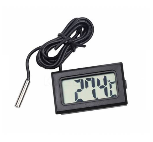 Digitální teploměr s externím čidlem (černý) - Péče o vodu, údržba jezírek Testování vody Měření teploty vody