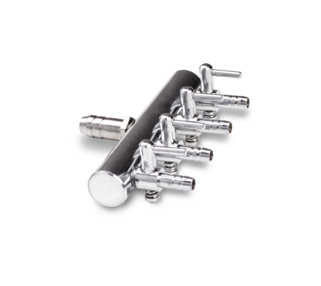 Nerezový rozdělovač vzduchování (4x4/6mm) - Vzduchování, kompresory Rozdělovače, hadičky, spojky